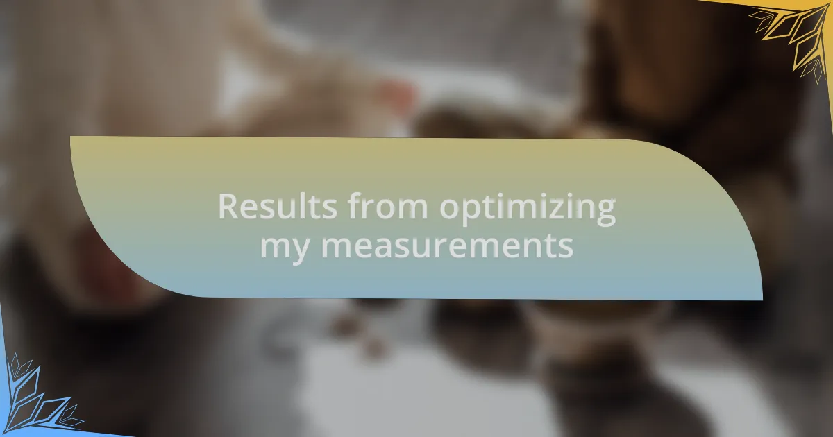 Results from optimizing my measurements